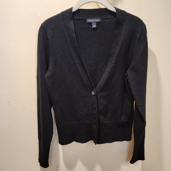 Banana Republic Women's Black Button Down Merino Wool Cardigan Sweater L - Picture 1 of 10